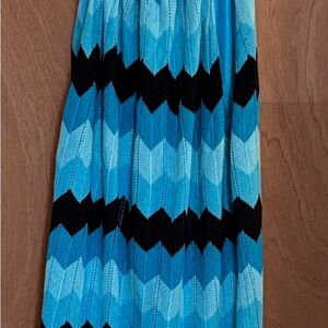 Le Chateau Blue and Black Chevron Tank Top